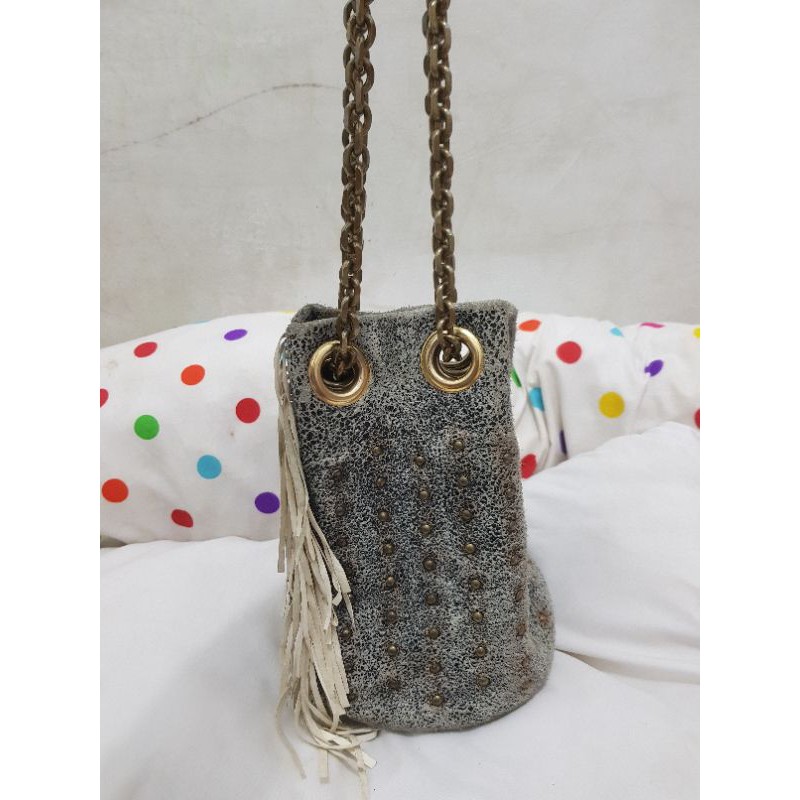 tas Second branded sling/tote original kulit ular delphine delafon paris