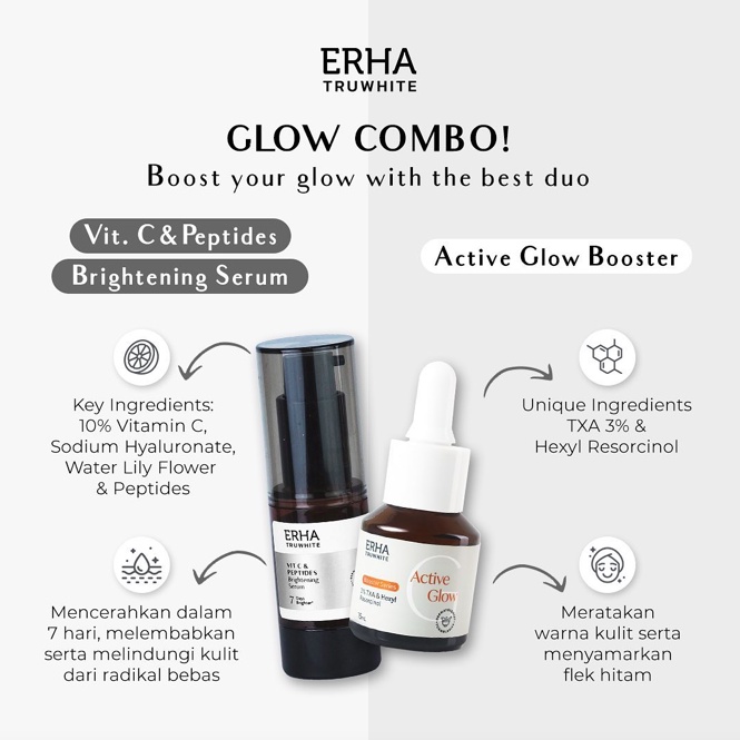 ERHA Truwhite Brightening Series | Facial Wash Vit C Serum Toner Day Night Cream