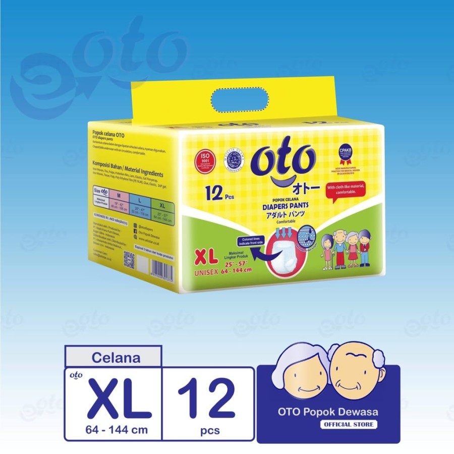 OTO Diapers Adult Pants / Popok Dewasa model Celana size XL isi 12 pcs