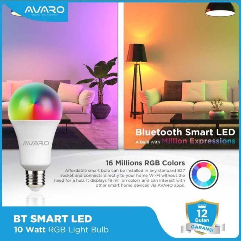 AVARO SMART BULD LED 10Watt BLUETOOTH Lampu LED