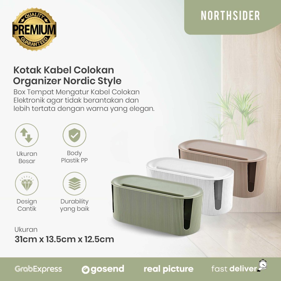 KOTAK ORGANIZER KABEL CHARGER CABLE MANAGEMENT BOX NORDIC STYLE