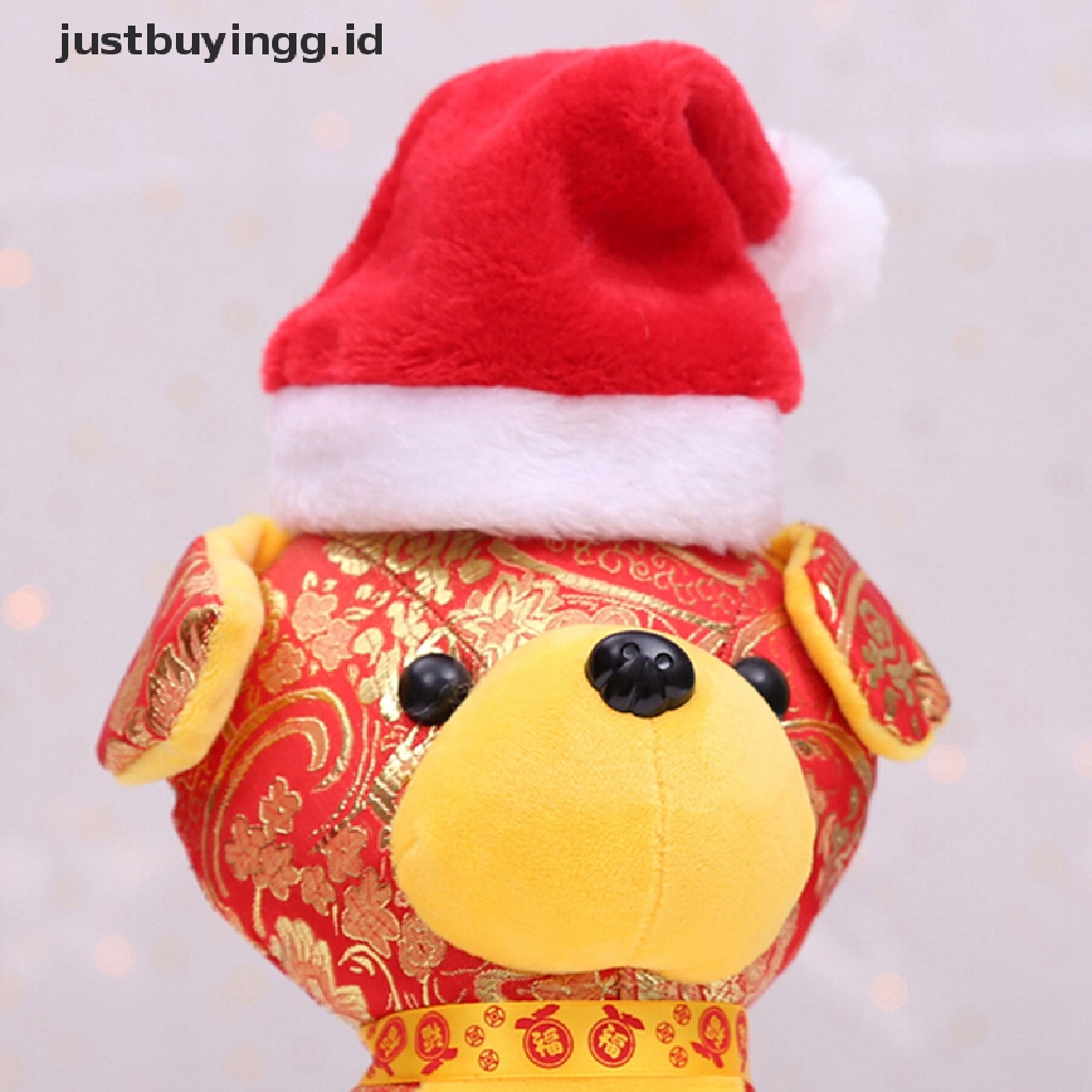 Ornamen Topi Santa Tema Natal Untuk Anjing / Kucing Peliharaan