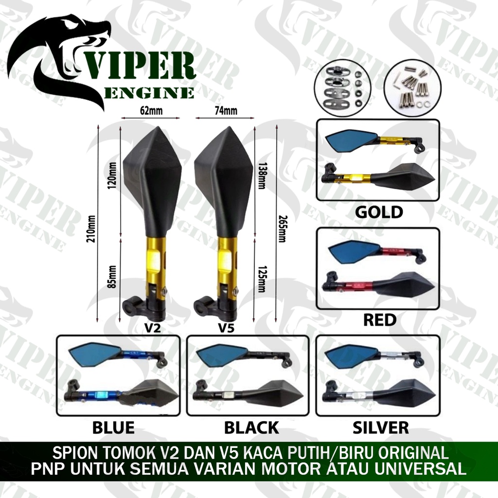 [ BISA COD ] SPION TOMOK V5 V2 FULL CNC UNIVERSAL UNTUK SEMUA JENIS MOTOR MIO NMAX PCX NINJA CBR VIX