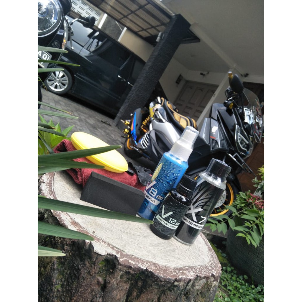 PAKET KOMPLIT PENGKILAP MOTOR - Efek Daun Talas - Pengkilat Motor - Pengkilap Body Motor Mizu Shield-3