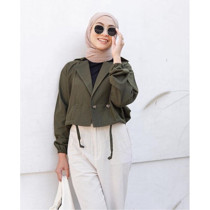 ELVIRA BLAZER/linen/atasan terbaru/casual/jaket/terbaru/terlaris