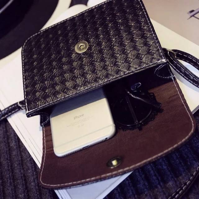 Tas wanita selempang menenun tas kecil mini murah harga promo import sling bag cewek