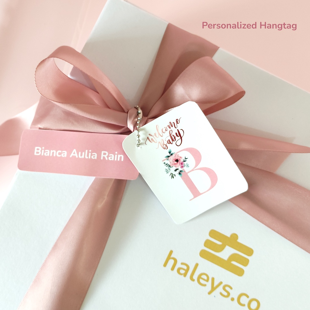 Haleys.co | Pink Peony Kado Bayi Perempuan 0 - 12 month | Baby Gift Set | Paket Kado Lahiran Cewe | Kado Lahiran | Hampers Baby Girl