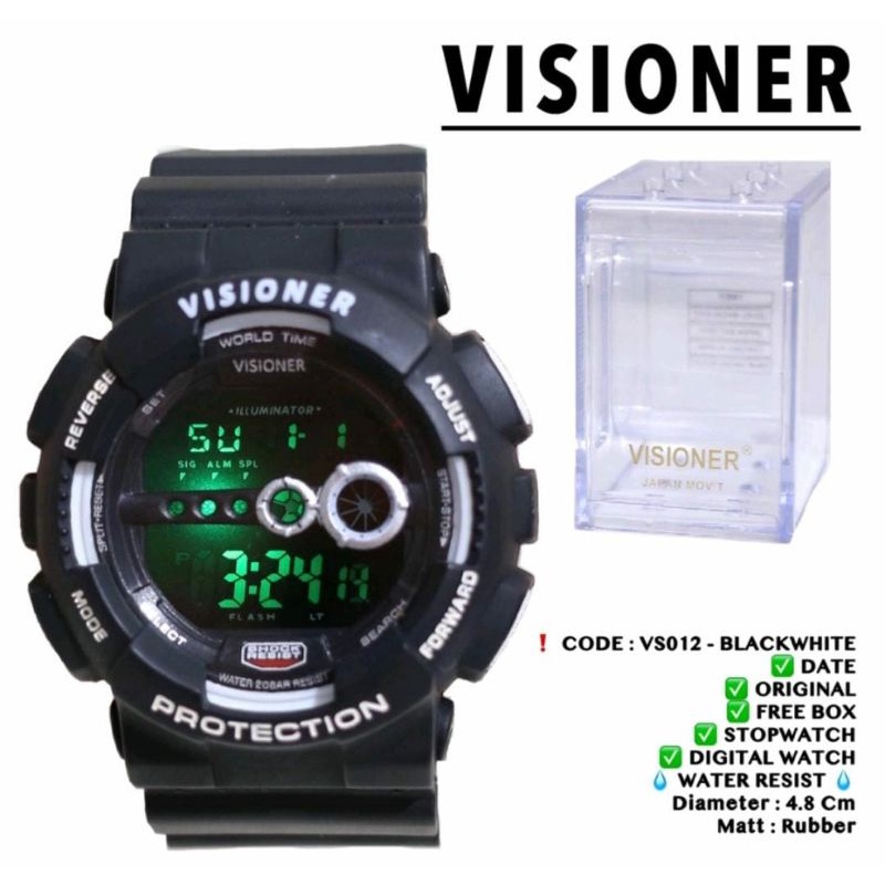 Water Resistant!!! Jam Tangan Visioner Jam Tangan Digital Led Jam Tangan Pria Outdoor Bisa Bayar Ditempat