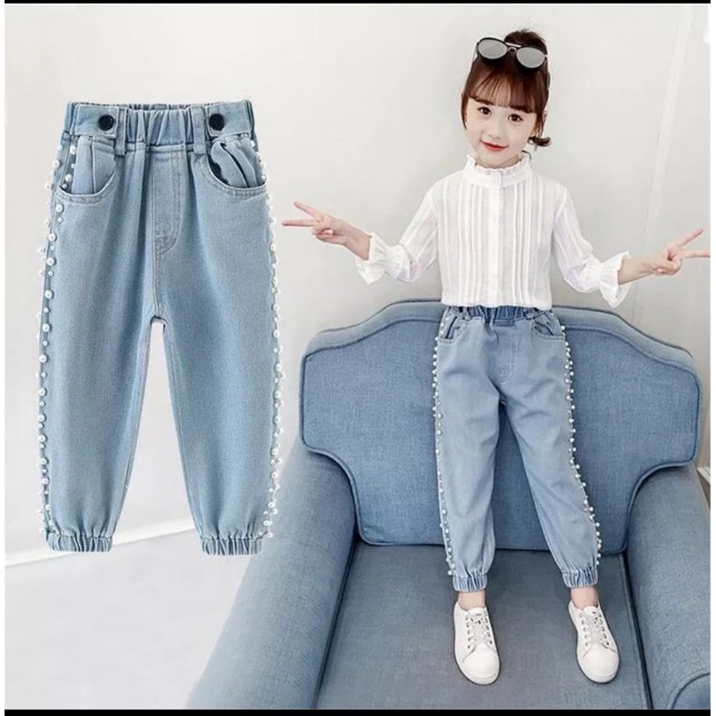 celana jeans anak mutiara/celana jeans anak perempuan untuk usia 2 thn-14 thn