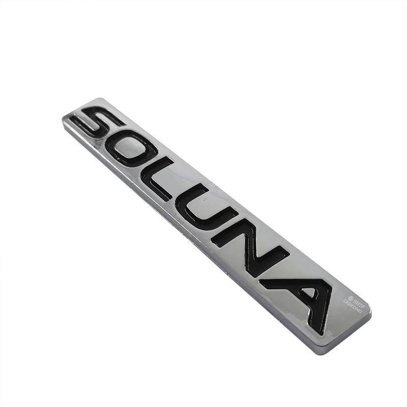 1pc Stiker Emblem / Badge Tulisan Soluna Bahan Abs Untuk Dekorasi Belakang Mobil Toyota Vios Soluna