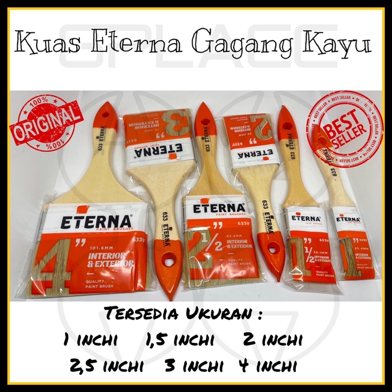Kuas Cat 1inc 1,5inc 2inc 2,5inc 3inc 4inc Original Eterna cat tembok