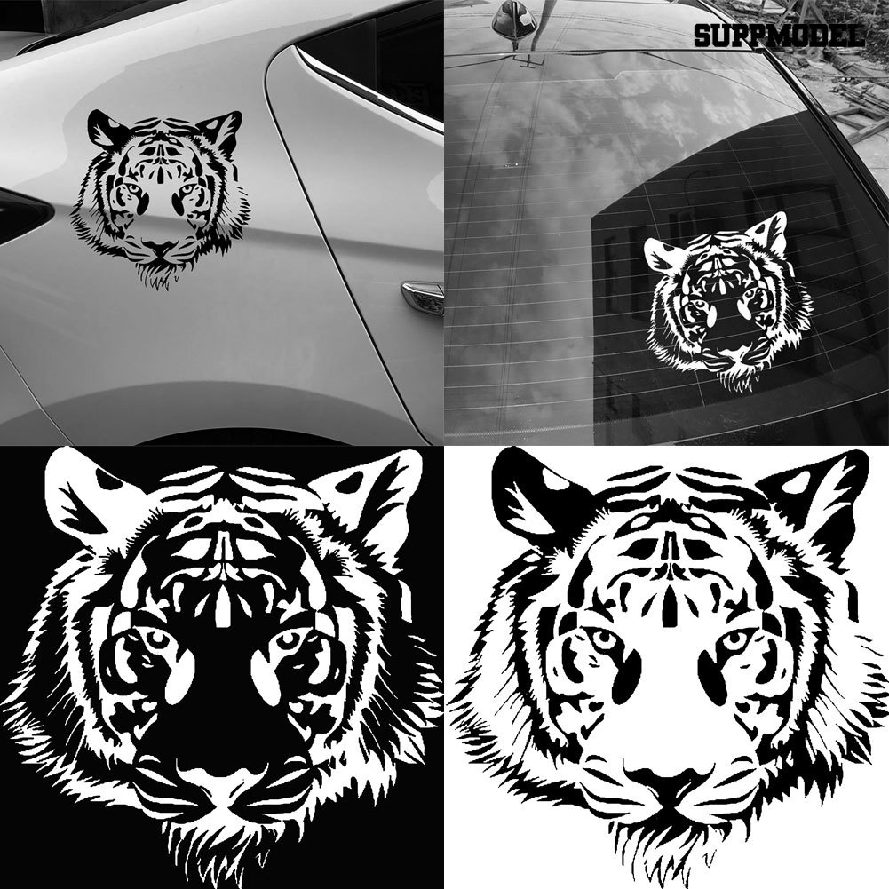 Stiker Reflektif Motif Kepala Harimau Untuk Dekorasi Body / Jendela Mobil