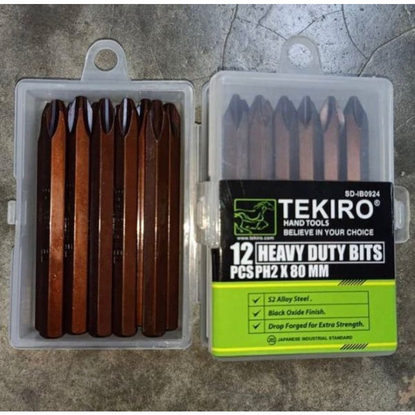 1 PCS - Mata Obeng Ketok TEKIRO PH2 PH3 80mm PLUS MINUS - Mata Obeng TKR Heavy Duty Bits