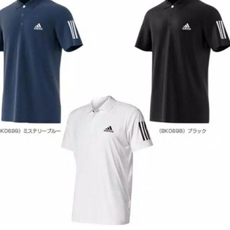 [KODE PRODUK Q0087F] Kaos Polo Shirt/ baju Kerah Distro Casual Adidas + Strip Lengan polos custom in