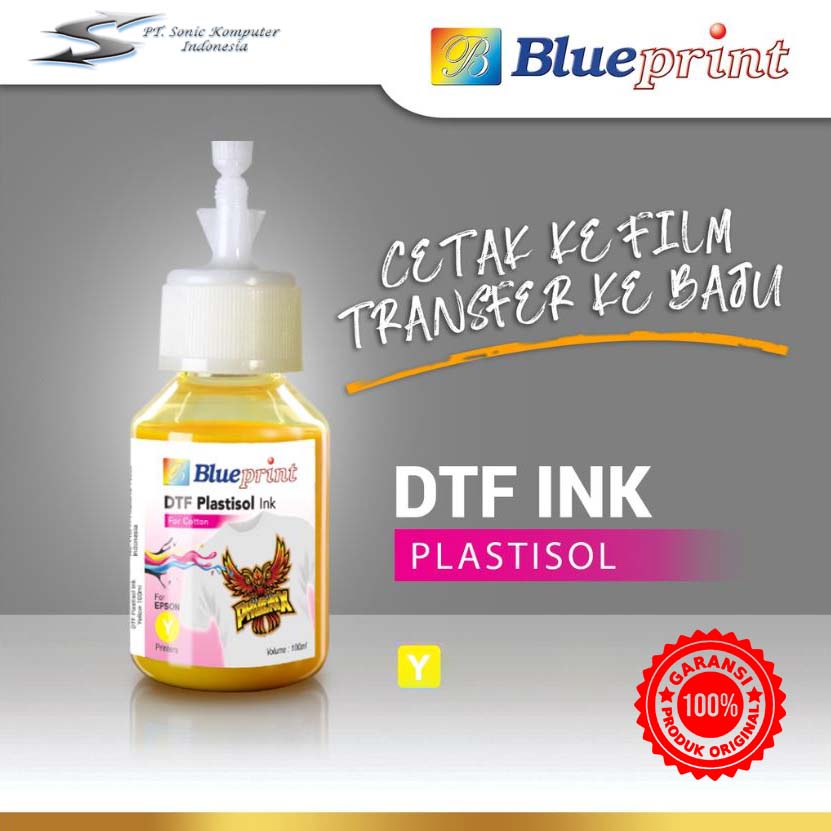 Tinta DTF BLUEPRINT ORIGINAL , DTF INK 100ml CMYKW , Print Baju , Sablon, Textile