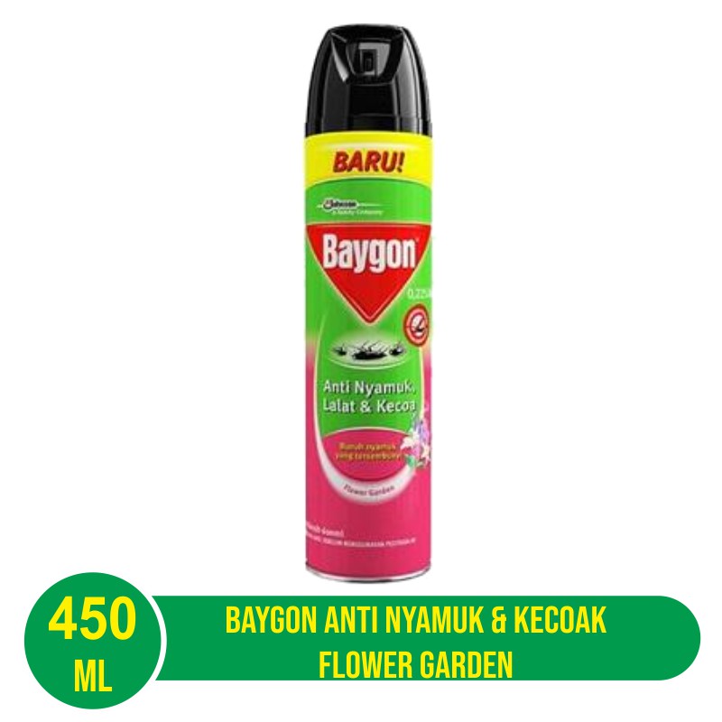 Baygon Aerosol Anti Nyamuk &amp; Kecoak Flower Garden 200ml / 450ml / 600ml