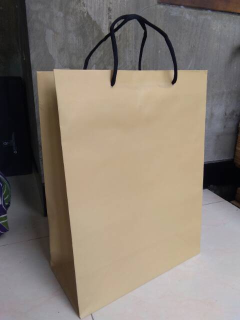 (1 PCS) PAPERBAG PUTIH L POLOS (ALAS 25x12 X TINGGI 33)