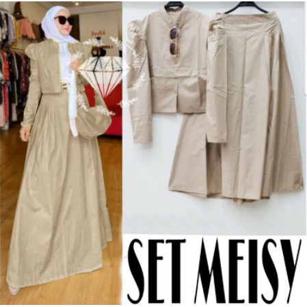 PAKAIAN WANITA MUSLIM SET STELAN ROK MEISY JUMBO BIGSIZE BUSUI KATUN PARIS ADA VIDEO REAL PICT SPECI
