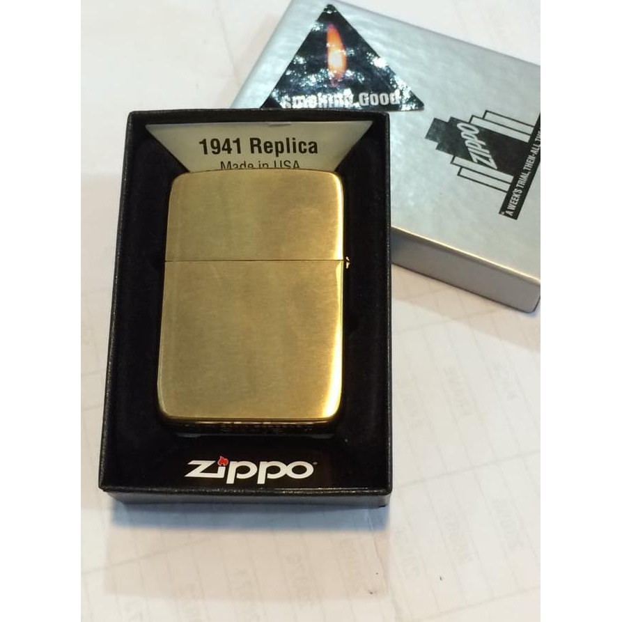 1941B Brush Brass Rep 1941 Zippo Original