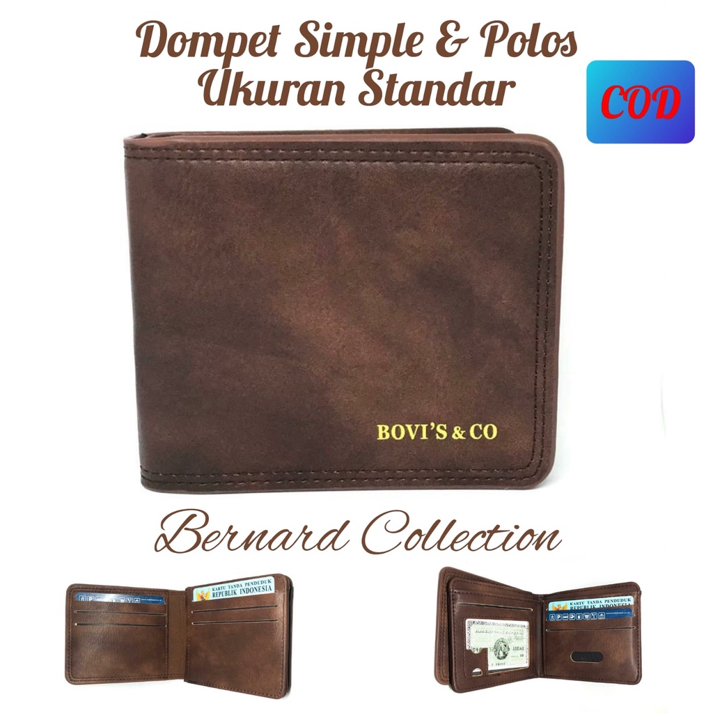 Dompet Pria Dompet Laki2 Dompet Simple dan Polos Bahan Lipat Berdiri PU Leather