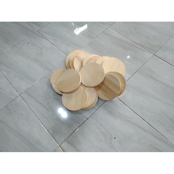 Talenan Kayu Model Bulat Diameter 15 cm / Wooden Cutting Board