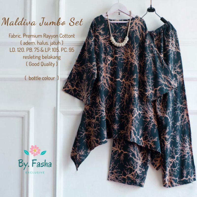 Maldiva jumbo set stelan wanita jumbo  stelan santai