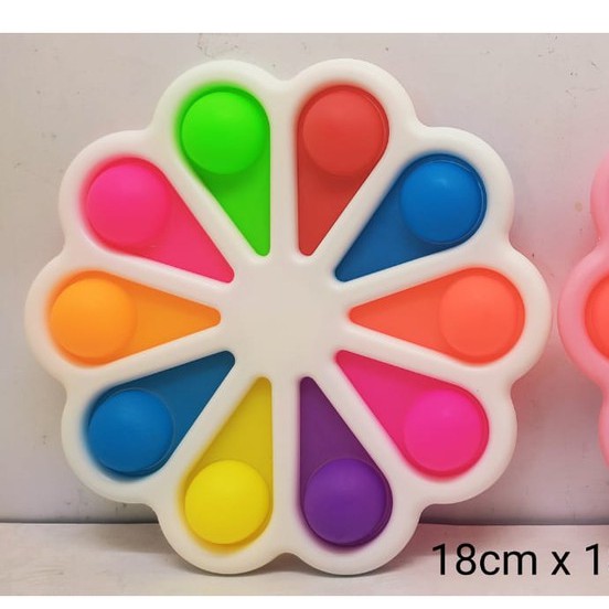 Mainan POP IT Simple Dimple Fidget 6 10 Bubble Stress Relief-10 Bubble BungaPutih