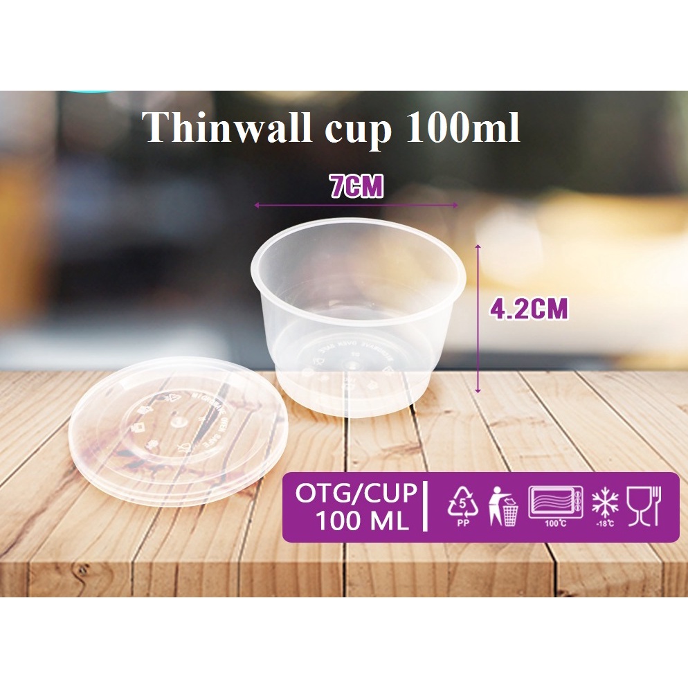 Thinwall cup merpati 100ml cup puding cup sambel isi 25 set