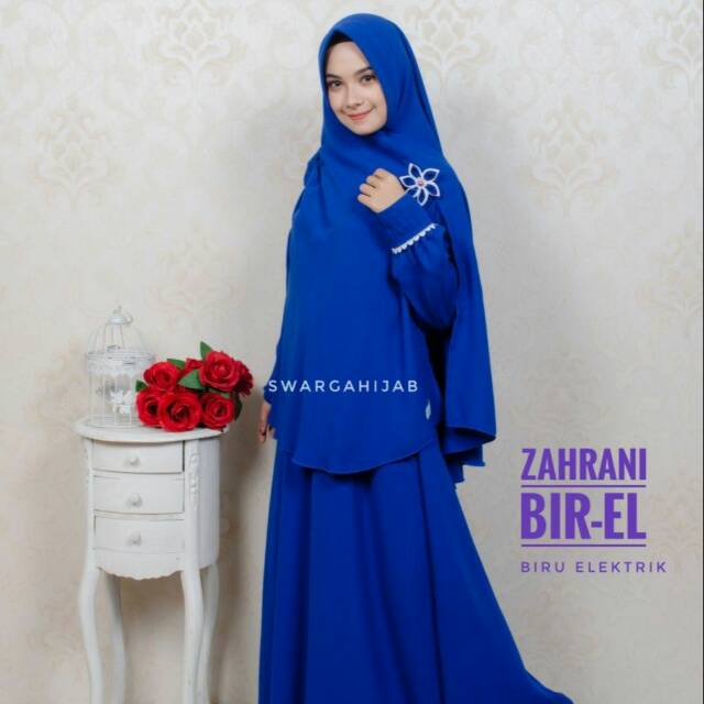 Gamis zahrani biru elektrik by swarga hijab
