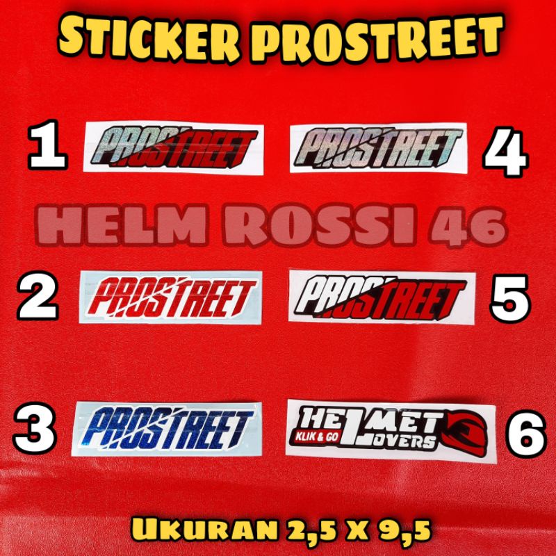 STICKER PROSTREET Cutting Berkualitas Premium Merah putih hoodie variasi bisa untuk helm dan motor