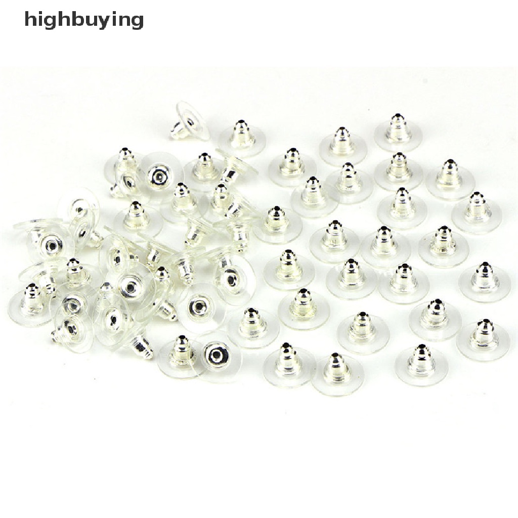 Hbid 60Pcs / Set Stopper Anting Tusuk Warna Silver / Gold Untuk Wanita