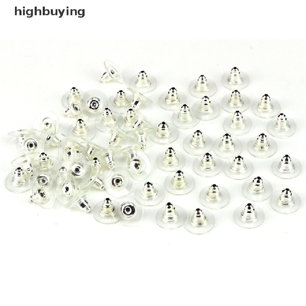 Hbid 60Pcs / Set Stopper Anting Tusuk Warna Silver / Gold Untuk Wanita