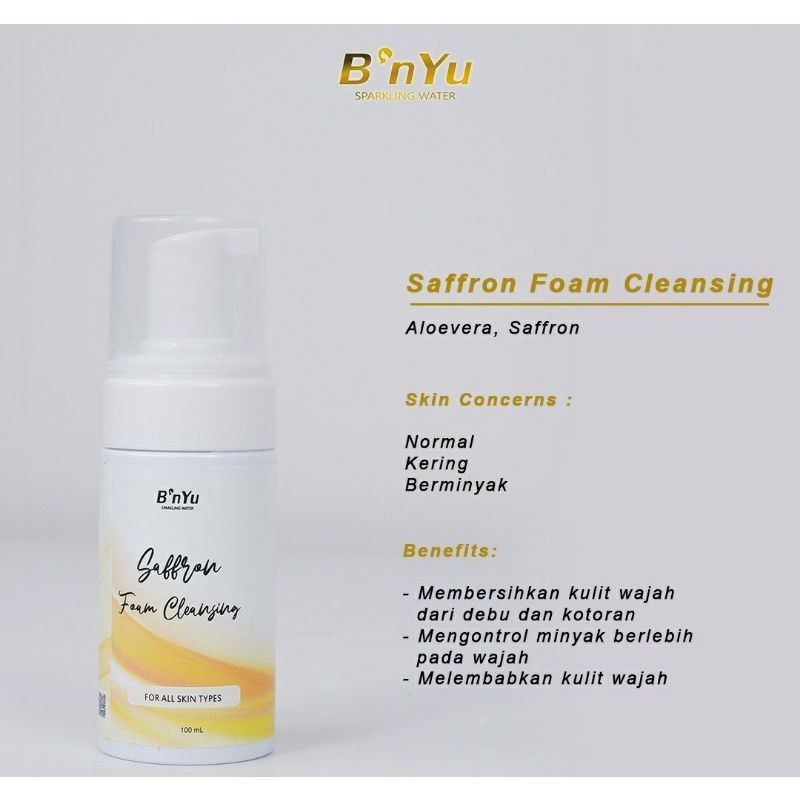 B'nyu Saffron Foam Cleansing, Sabun Wajah Saffron
