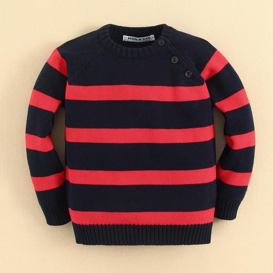 BOY SWEATER STRIPE RED WHITE / RED BLACK