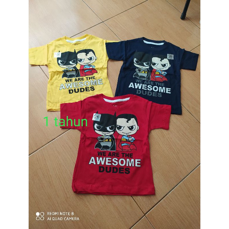 Baju Atasan kaos anak Laki laki 1 &amp; 2 tahun