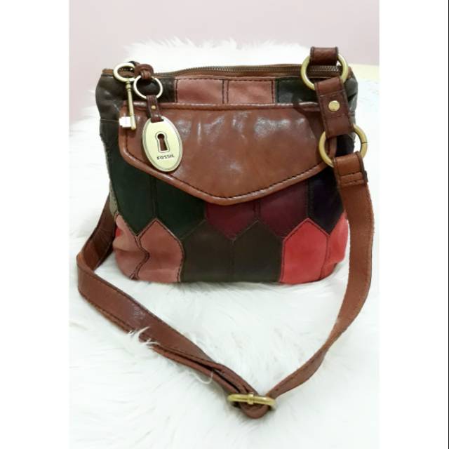tas fossil patchwork authentic preloved