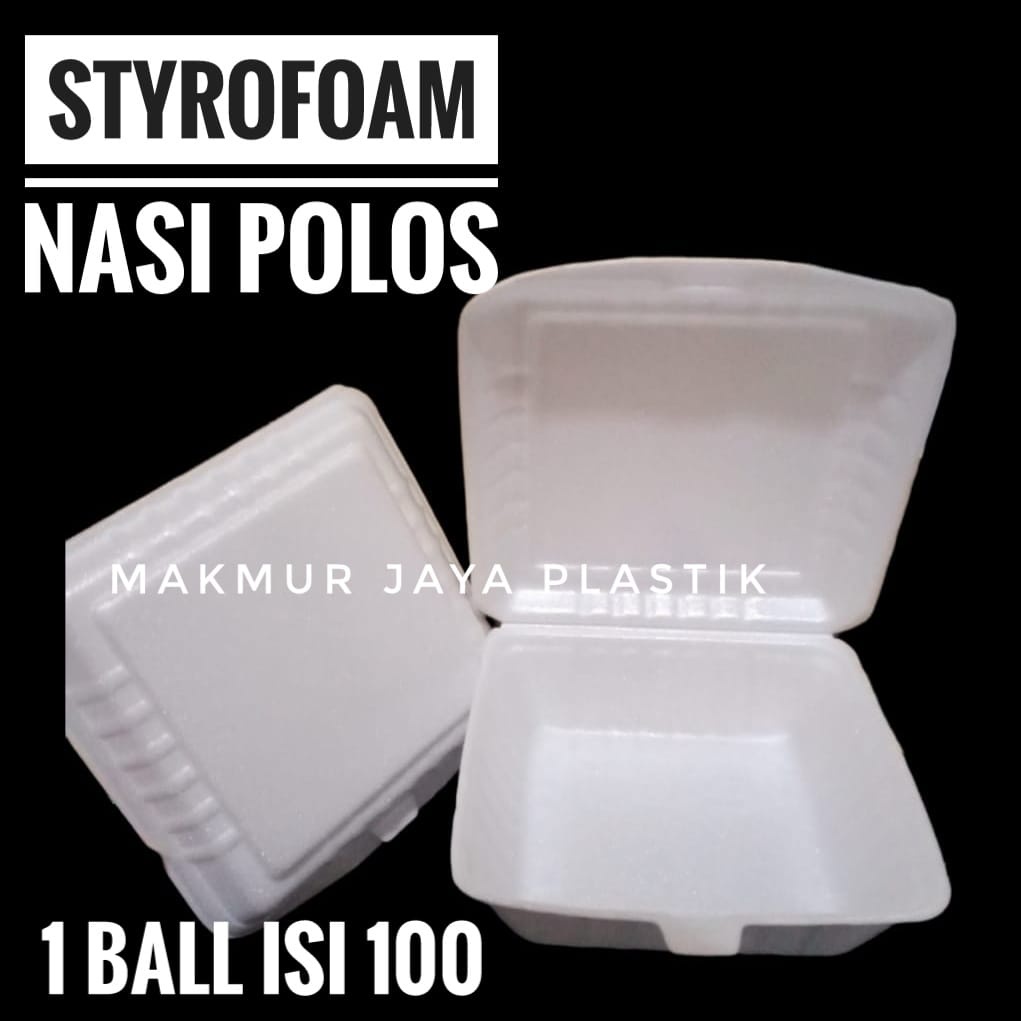 Jual STYROFOAM NASI KOTAK / STEROFOAM BUBUR BAKMI NASI KOTAK ISI 100 PC