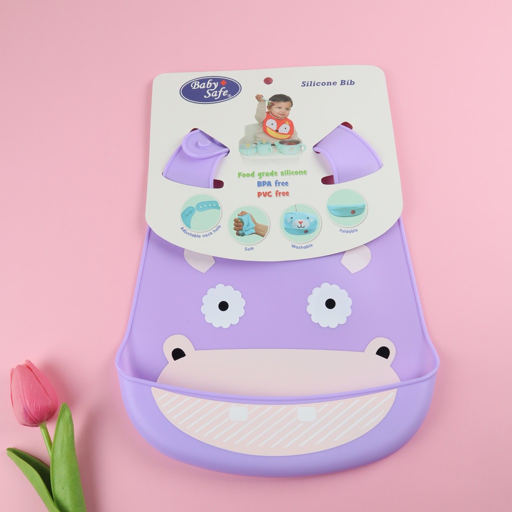 Baby Safe | Silicone Bib BIB04 | Celemek Makan bayi | Slabber Bayi