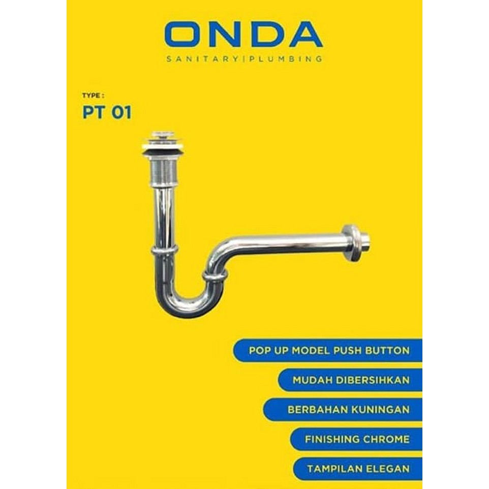 SIFON WASTAFEL / AFUR / P-TRAP ONDA PT 01 GKU
