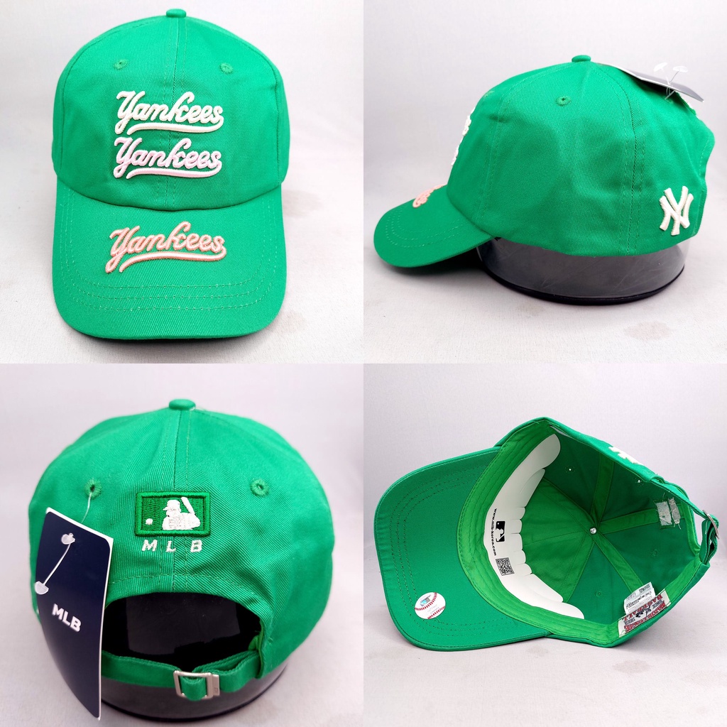 TOPI SNAPBACK MELENGKUNG TULISAN NY HIJAU