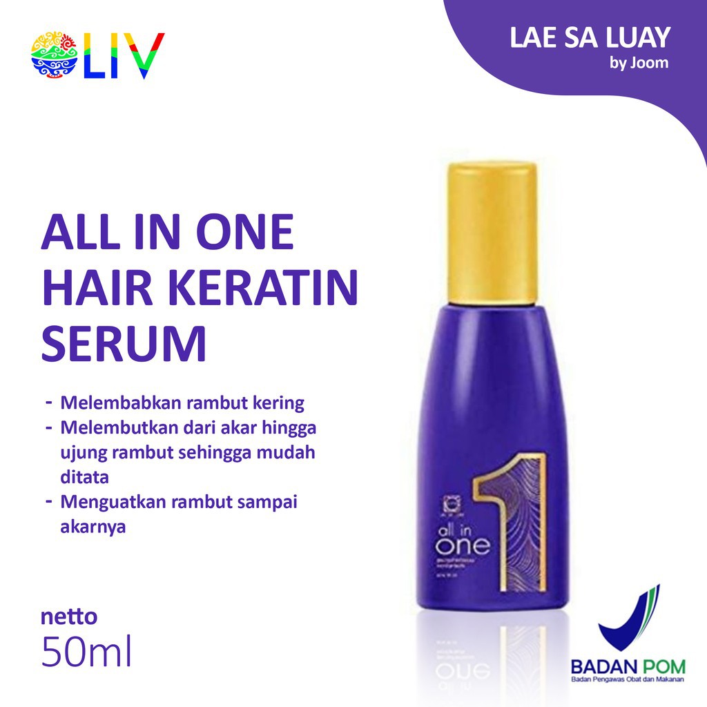 Lae Sa Luay All In One Hair Keratin Serum / Tonic &amp; Treatment - Perawatan Rambut 50 ML BPOM