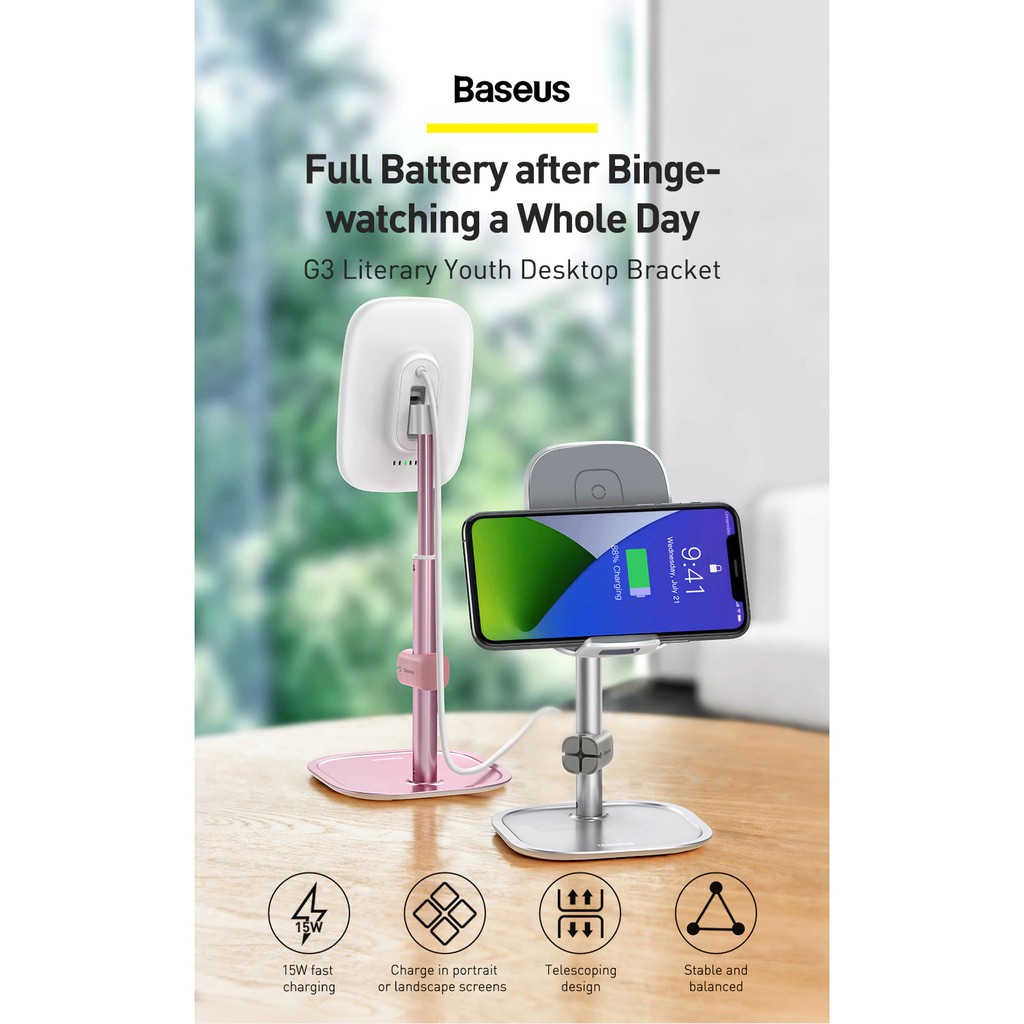 Wireless Charger Baseus Telescopic Phone Holder Bracket Fast Charging