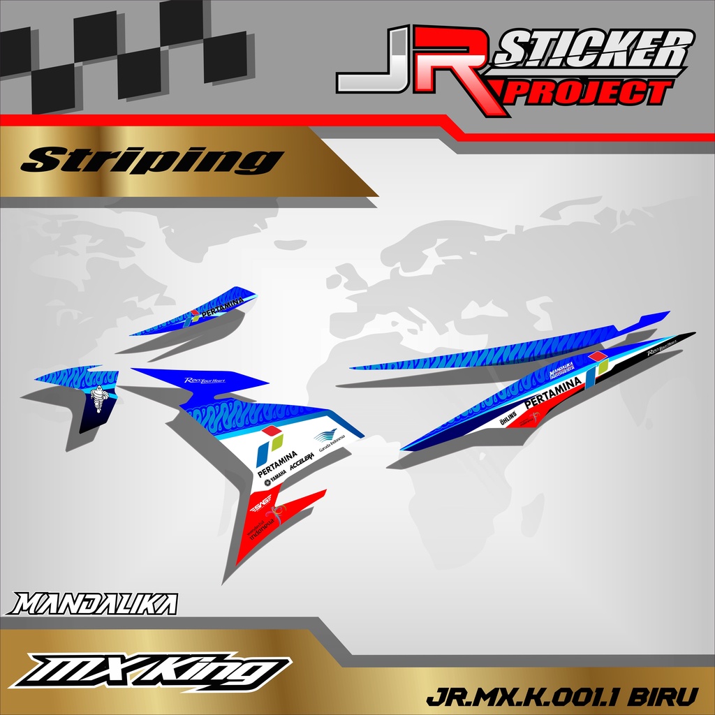 TRIPING VARIASI STICKER STIKER LIS YAMAHA MX KING LIVERY PERTAMINA SAG MANDALIKA RACING TEAM