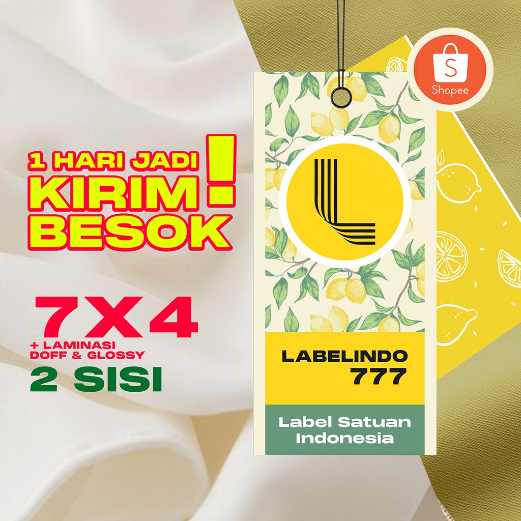 

Label Baju / Hangtag UK 7 x 4 cm (2 SISI) Tercepat dan Termurah