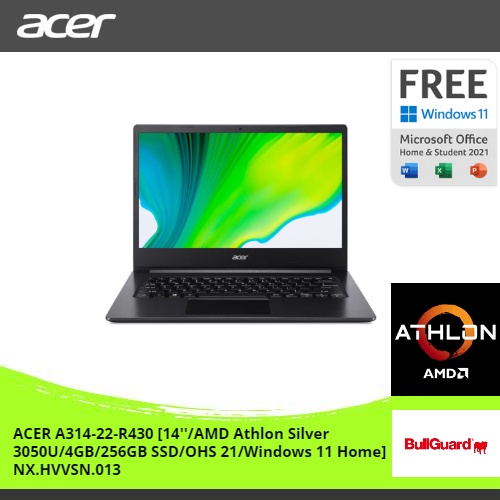 PROMO MURAH 2.2 FLASH SALE HOT    ACER Aspire 3 Slim A314-22-R430 [14''/AMD Athlon Silver