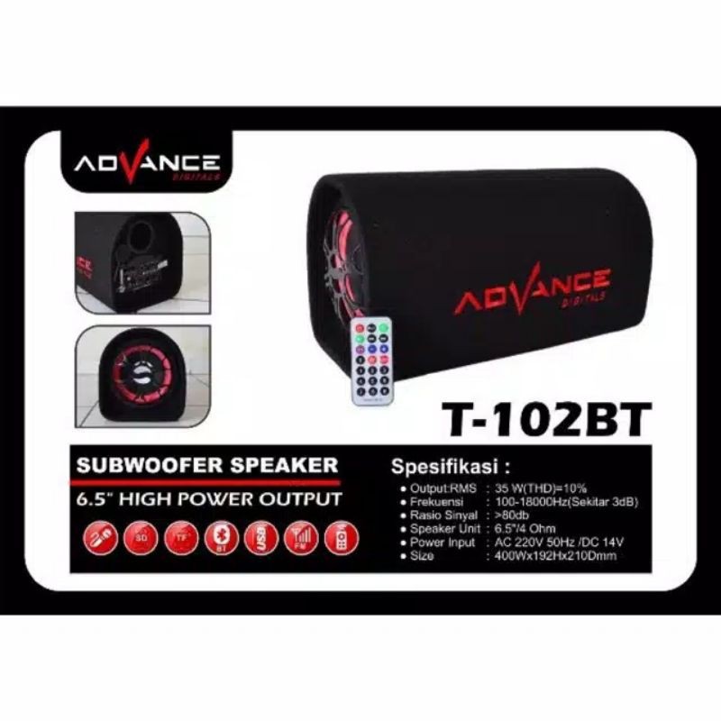 Speaker Bluetooth MP3 Advance T 102BT  6,5 inch