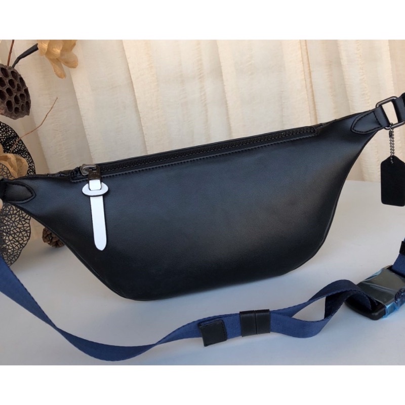 original men and women smooth leather and pvc sports waist bag chest