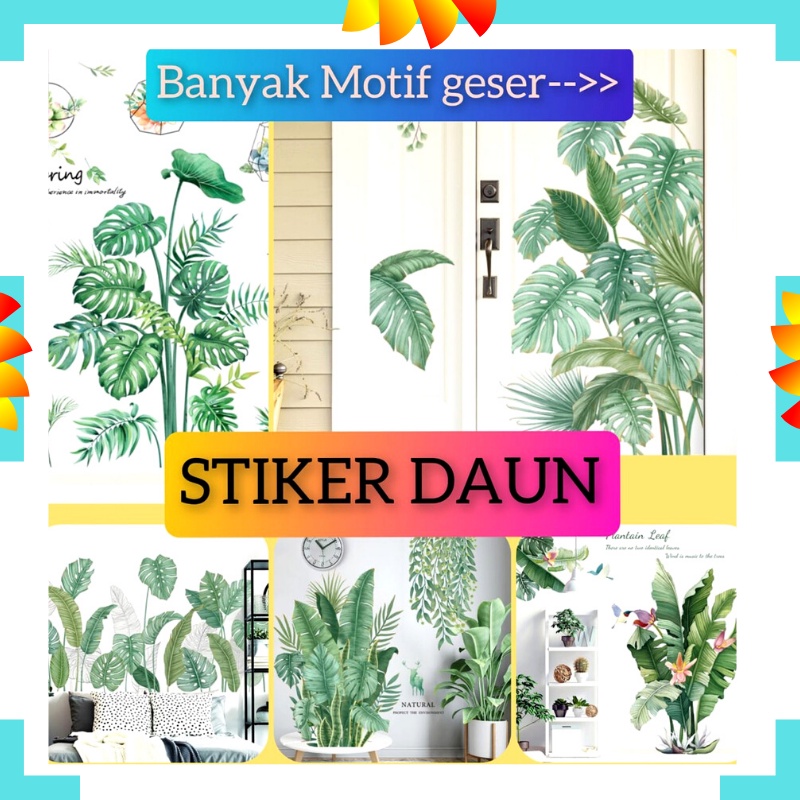 WALLSTICKER WALL STICKER STIKER DINDING MINIMALIS DAUN PISANG D1 POHON KAKTUS MONSTERA MONTERA HIJAU WALSTICKER PINTU JENDELA KACA TEMBOK WALLPAPER PAPER WALLPEPER KAMAR MANDI WALLSTIKER DEKORASI KULKAS RUMAH RUANG TIDUR KERAMIK DAPUR WALSTIKER RUMPUT