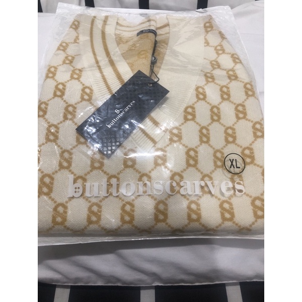 Honey Stripe Buttonscarves Vest Monogram XL