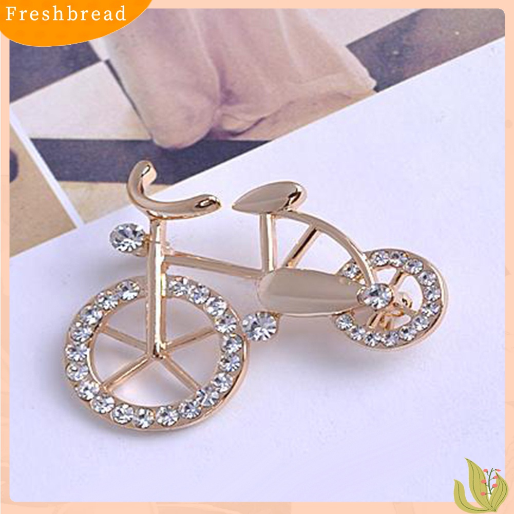 [ TERLARIS]Fashion Alloy Rhinestone Inlaid Bicycle Brooch Pin Badge Decor Jewelry Gift